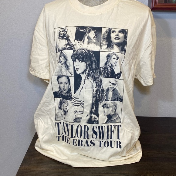 BRAND NEW Official Taylor Swift Original The Eras Tour Beige Concert T-Shirt - Picture 1 of 6